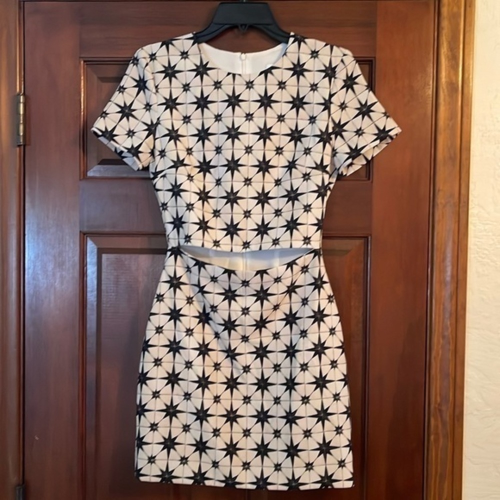 Bec & Bridge cut out stars print mini dress size 4